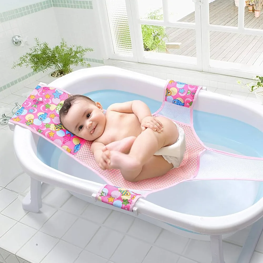 safe baby bath with sling